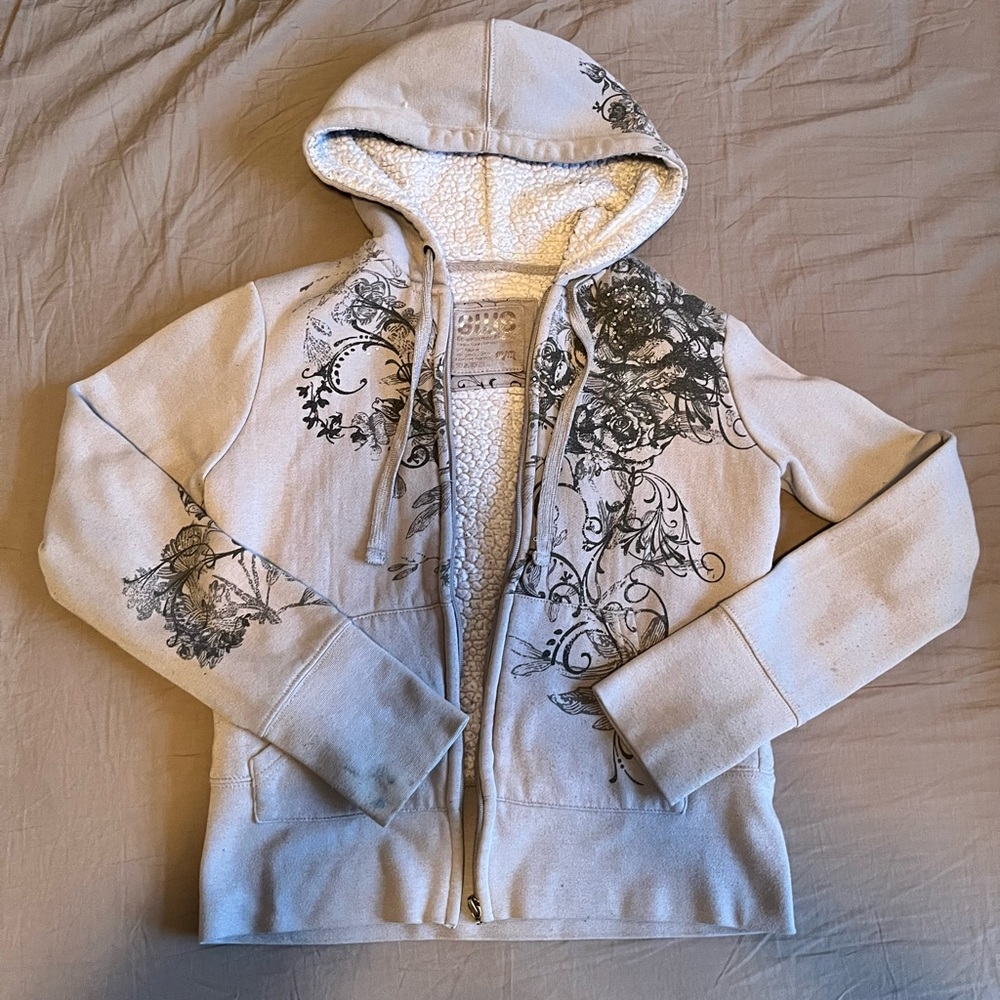 Grey bedazzled jacket with pattern